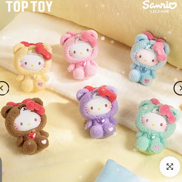 Top Toy- HELLO KITTY Teddy Pajamas Plush Keychain- NIB- Confirmed: Aqua Pajamas - Picture 7 of 7